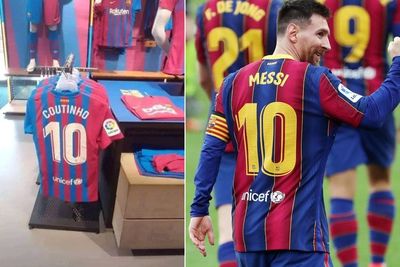 Beredar Jersey Barcelona Nomor 10 dengan Nama Coutinho, Warisi Angka Keramat Messi?