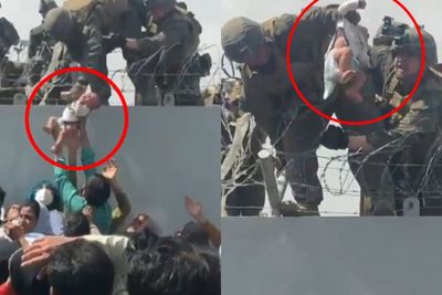 Video Haru Seorang Ayah yang Putus Asa Menyerahkan Bayinya ke Pasukan Militer AS