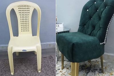 Kreatif, Wanita Ini Mengubah Kursi Plastik Tampak Lebih Mewah Hanya dalam Satu Hari