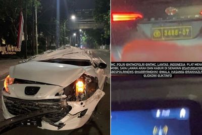 Geger Mobil Polisi Tabrak Mobil Mercy dan Peugeot Mewah di Senayan Sampai Ringsek