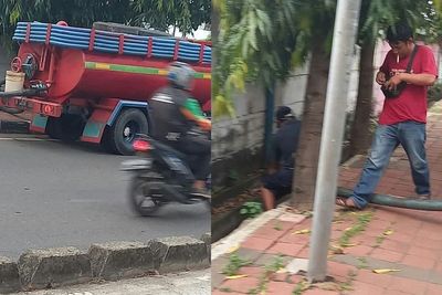 Jijik! Truk Sedot WC Ini Malah Buang Limbah Sembarangan