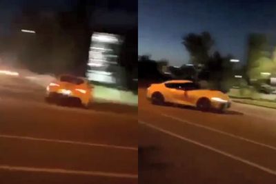 Niatnya Pamer Saat Car Meet, Toyota Supra Ini Malah Rusak Usai Tabrak Trotoar