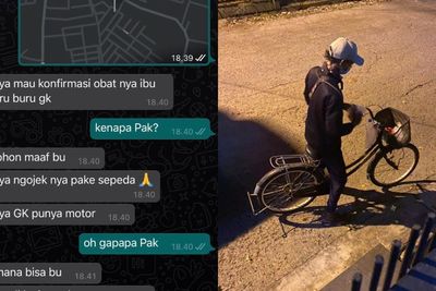 Kisah Driver Ojol Antarkan Obat ke Pelanggan Sejauh 15 Km dengan Mengayuh Sepeda