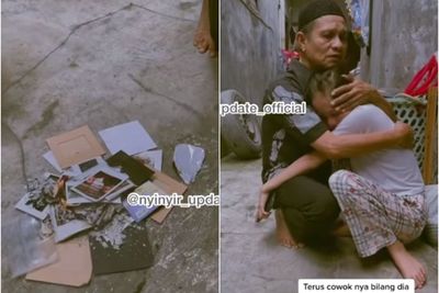 Sedih, Perempuan Ini Nangis Sesenggukan di Pelukan Ayah Usai Putus setelah 4 Tahun Pacaran