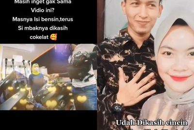 Viral Petugas POM Bensin Diberi Coklat oleh Pria yang Isi Bensin, Ternyata Berjodoh