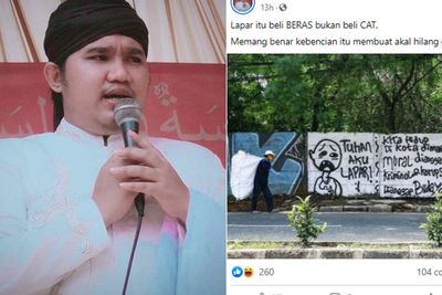 Viral Ustaz Ceramahi Pembuat Mural Tuhan Aku Lapar : Lapar Itu Beli Beras, Bukan Beli Cat