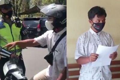 Tampang Remaja Sok Jago Tantang Polisi dan Teriak Tak Takut Mati, Lemas di Kantor Polisi