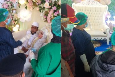 Terobos PPKM Level 4, Polisi Bubarkan Pesta Pernikahan Pasangan Pengantin di Kota Medan