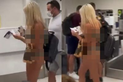 Momen Wanita Berjalan dengan Santai di Bandara Cuma dengan Bikini Viral, Tapi Pakai Masker