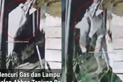 Viral! Demi Mencuri Tabung Gas, Seorang Maling Gunakan Pakaian Pocong di Tanjungbalai