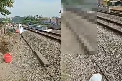 Detik-detik Mengerikan Wanita Tewas Tertabrak Kereta Api di Bandung, Asyik Selfie di Rel