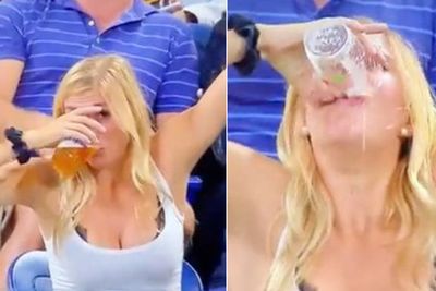 Penonton Tenis Wanita Terciduk Kamera Tenggak Bir di Laga US Open, Bikin Penonton Heboh