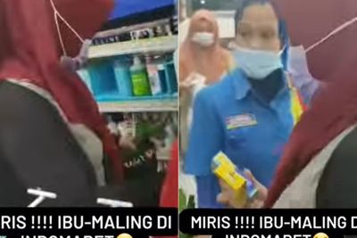 Bentak Ibu-ibu yang Gemetaran karena Kepergok Mencuri, Pegawai Minimarket Ini Tuai Pujian