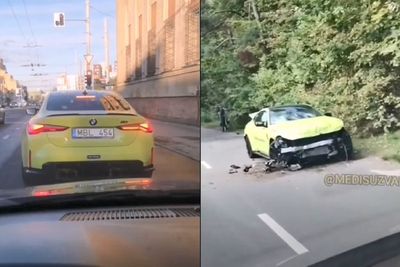 BMW M4 Competition Terlibat Kecelakaan, Tabrak 3 Mobil yang Ada di Jalan