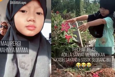 Viral Bocah Datang ke Makam Ibu Penuh Kerinduan: Assalamualaikum... Love You Mama