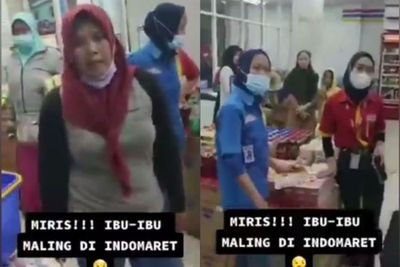Miris! Ibu-ibu Maling Barang di Indomaret, Karyawan Naik Pitam Maki-maki!