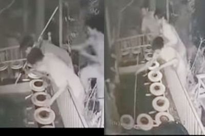 Kawanan Bocah Curi Ikan Pakai Tombak di Kolam Sekolah Malam Hari, Aksinya Terekam CCTV