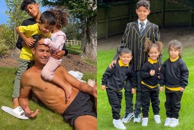 Anak-anak Ronaldo Memulai Sekolah Baru di Manchester dan Berpose dengan Menggemaskan