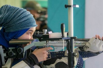 FOTO: Latihan Atlet Menembak Sumsel Jelang PON XX Papua
