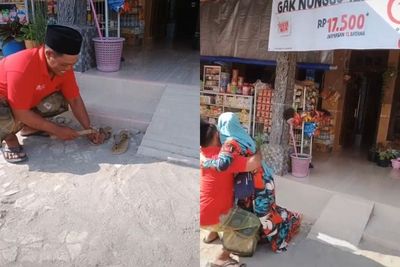Kreatif! Bapak Ini Paku Sandal Istrinya yang Sedang Ngambek, Ujungnya Malah Romantis
