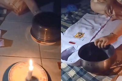 Ibu Ini Setrika Baju Pakai Lilin dan Panci, Netizen: Kok Gak Kepikiran Ya