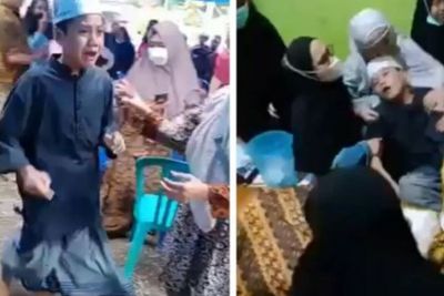 Momen Mengharukan Bocah Pulang Pesantren, Berlari Menangis saat Tahu Ayahnya Meninggal