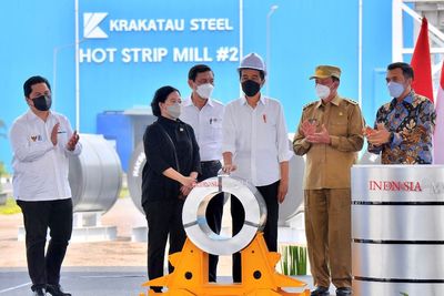 FOTO: Presiden Jokowi Resmikan Pabrik Hot Strip Mill 2 Krakatau Steel
