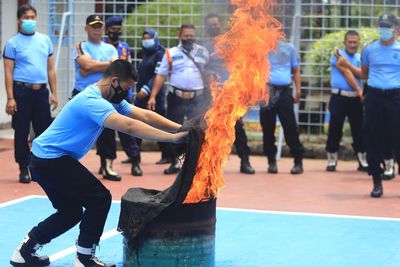 FOTO: Pelatihan dan Simulasi Pemadaman Kebakaran di Lapas