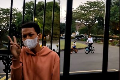 Sedang Santai di Depan Gedung Agung, Pria ini Disapa oleh Presiden Jokowi Saat Bersepeda