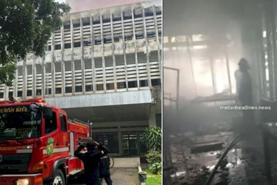 Gedung Perpustakaan Lama Unimed Terbakar, Api Berhasil Padam dalam 30 Detik