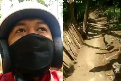 Keluh Kesah Kurir Lewati Jalan Setapak di Pelosok Desa saat Antar Paket, Kanan Kiri Hutan