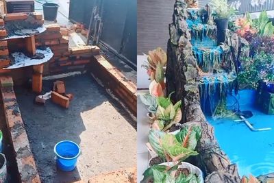 Istri Sempat Ragukan Kemampuan Suami Bikin Kolam Ikan, Tak Disangka Hasilnya Menakjubkan