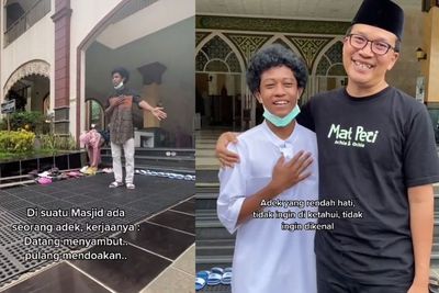 Viral Pemuda di Subang Sambut Jamaah & Rapikan Sandal di Masjid, Rupanya Anak Sultan
