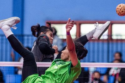 FOTO: Final Sepak Takraw Ganda Putri Beregu