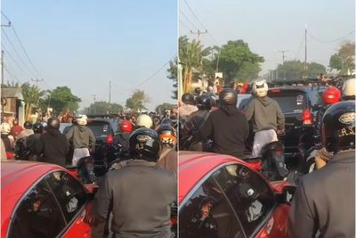 Viral Balap Liar Blokade Jalan Hingga Bikin Macet di Karawang, Bikin Warga Geram