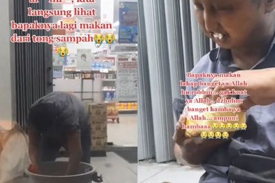 Viral Bapak Kais Tong Sampah Untuk Cari Sisa Makan, Ngaku Belum Makan 2 Hari