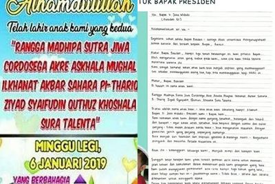 Pasutri di Tuban Kirim Surat Terbuka ke Presiden, Keluhkan Soal Akta Anak, Karena Ini