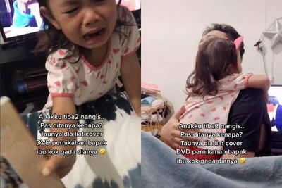 Bocah Perempuan Ini Nangis Terisak Lihat Foto Pernikahan Orang Tuanya, Sedih Tak Diundang