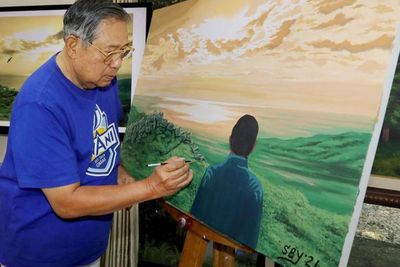 SBY Melukis Dirinya Sendiri saat Menatap Bentang Alam: Ini Saya saat Sedang Kontemplasi