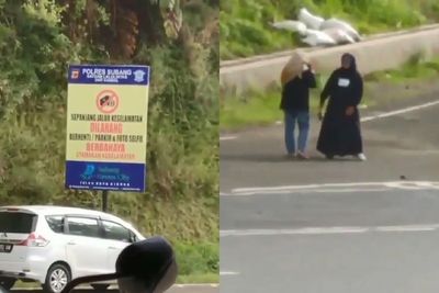 Duh, Emak-Emak Ini Malah Asik Foto-Foto di Area Penyelamat Rem Blong!