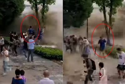 Hendak Abadikan Momen Langka Gelombang Besar di Sungai, Pria Ini Justru Jadi Basah Kuyup