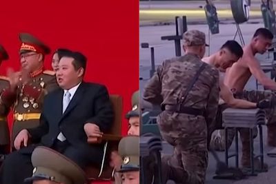 Menyaksikan Militer Korut Unjuk Kekuatan Fisik, Reaksi Melongo Kim Jong Un Jadi Sorotan