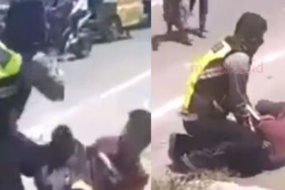 Oknum Polisi di Deliserdang Menjotos Pengendara Hingga Terkapar, Kapolres Minta Maaf