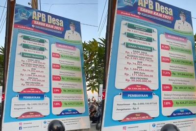 Mantap! Kades di Desa Ini Tampilkan Laporan Keuangan Desa Pakai Baliho Besar