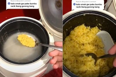 Viral Pria Masak Nasi Pakai Bumbu Ikan Goreng, Wanginya Menggoda, Rasanya 10 10