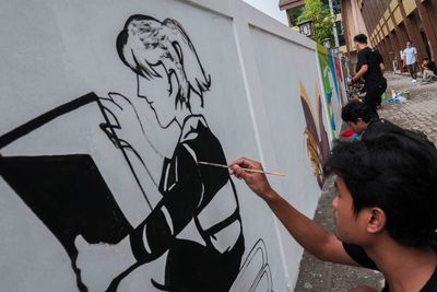 Aksi Mural Serentak Sambut Hari Sumpah Pemuda, Ini Foto-fotonya
