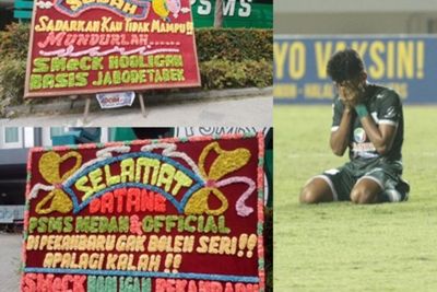 SMeCK Hooligan Kirimi Papan Bunga ke PSMS Medan: Sadarkah Kau Tidak Mampu!  
