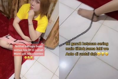 Kesal Terlalu Banyak Habiskan Waktu karena Main TikTok, Pria Ini Merantai Kaki Istrinya