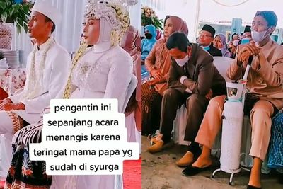 Potret Haru Kakak Jadi Wali Nikah Sang Adik, Datang Bawa Tabung Oksigen karena Sakit