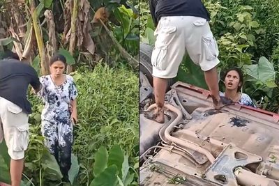 Diduga Berantem saat Berkendara, Sejoli dan Mobilnya Terguling ke Rawa-Rawa di Kaltim
